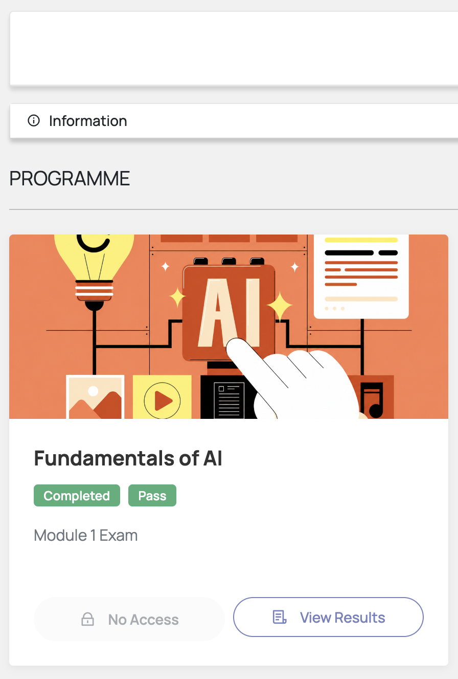 AI4ALL exam completion message