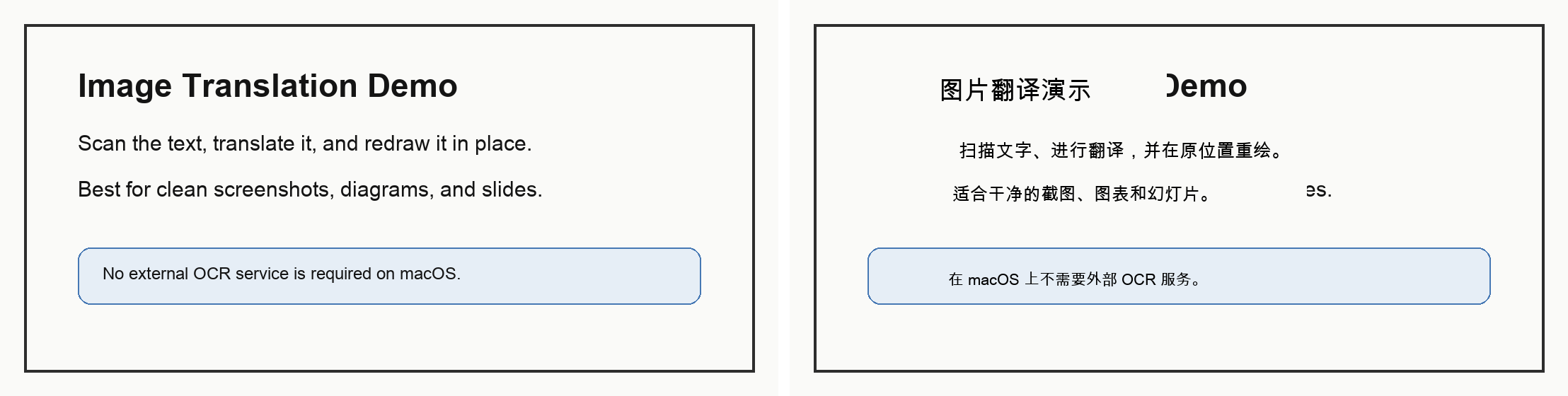 Image bilingual translation output